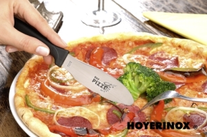 Das Pizzamesser Home schneidet Pizza sehr gut